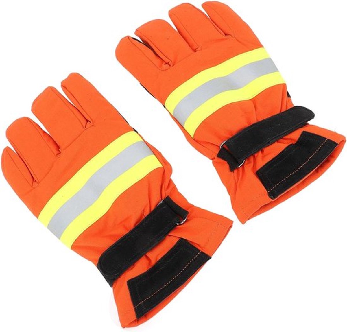 Vlamvertragende katoenen brandweerhandschoenen met reflecterende strips, waterdicht en antislip voor professionele veiligheid en werkbescherming