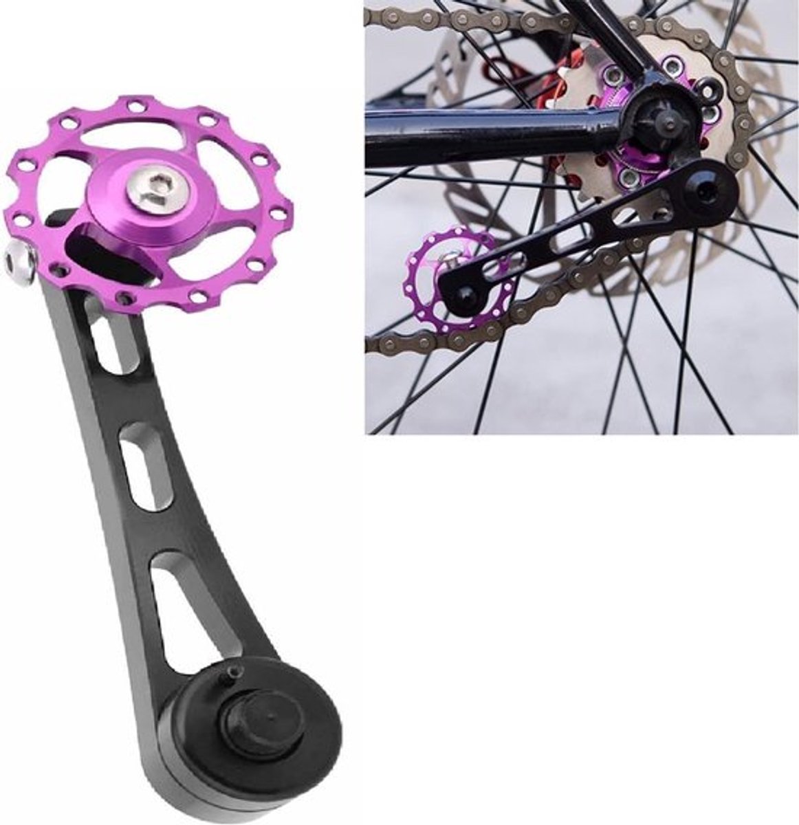 Fiets Ketting Spanner van Aluminium, Enkelvoudige Snelheid Ketting Stabilizer en Achterderailleur Gids voor Racefietsen en MTB's