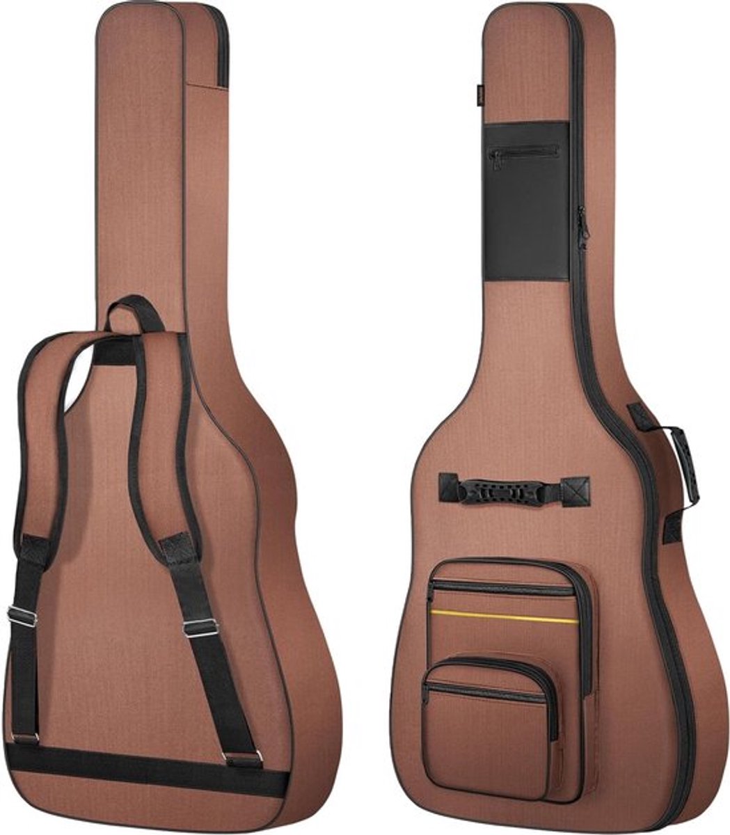 Acoustische gitaar tas en elektrische bas tas in bruin, ideale bescherming voor muziekinstrumenten