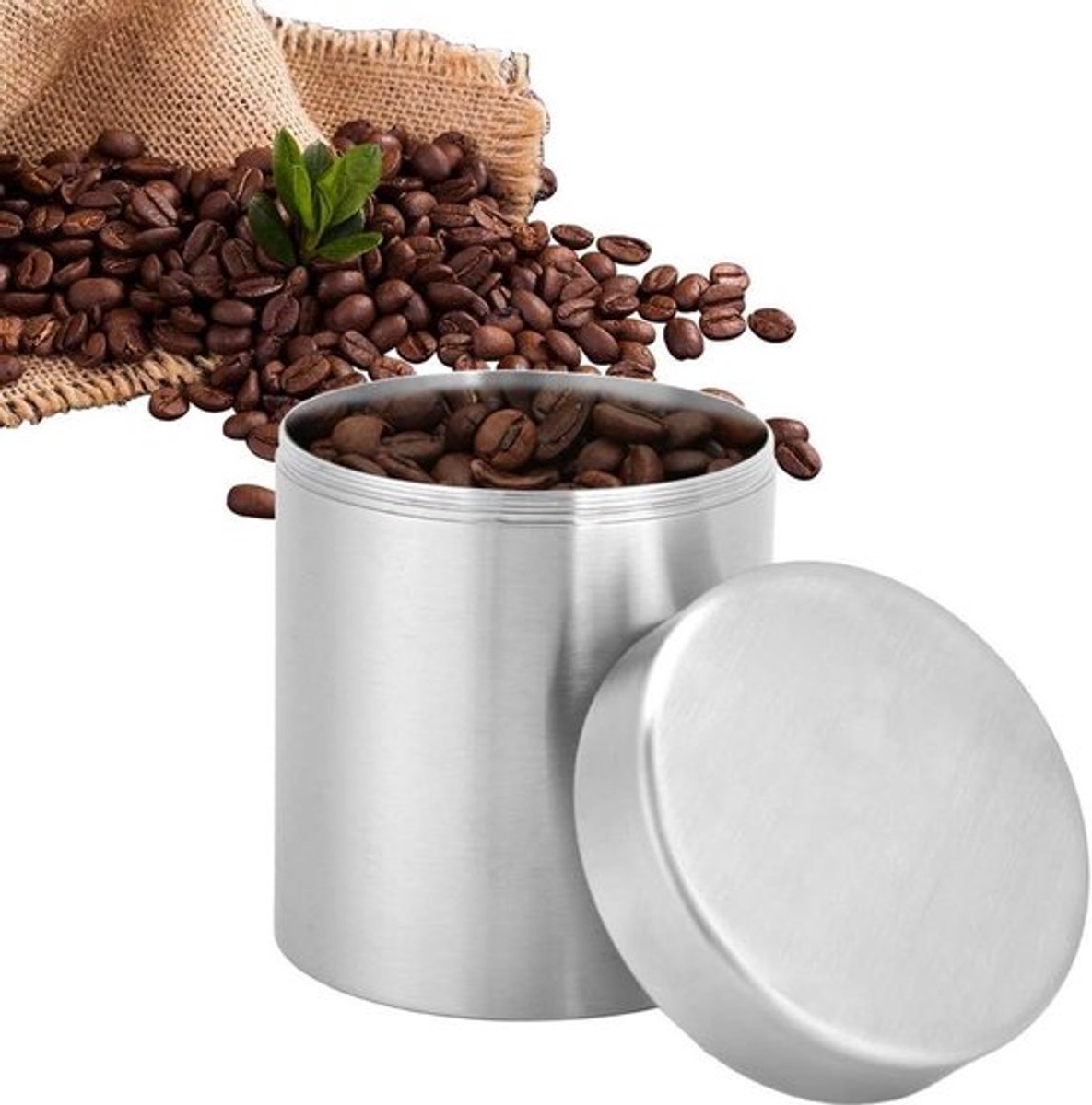 RVS Theeblik van 400 ml voor thee, koffie en suikeropslag - ideaal voor losse thee en kruidige melanges