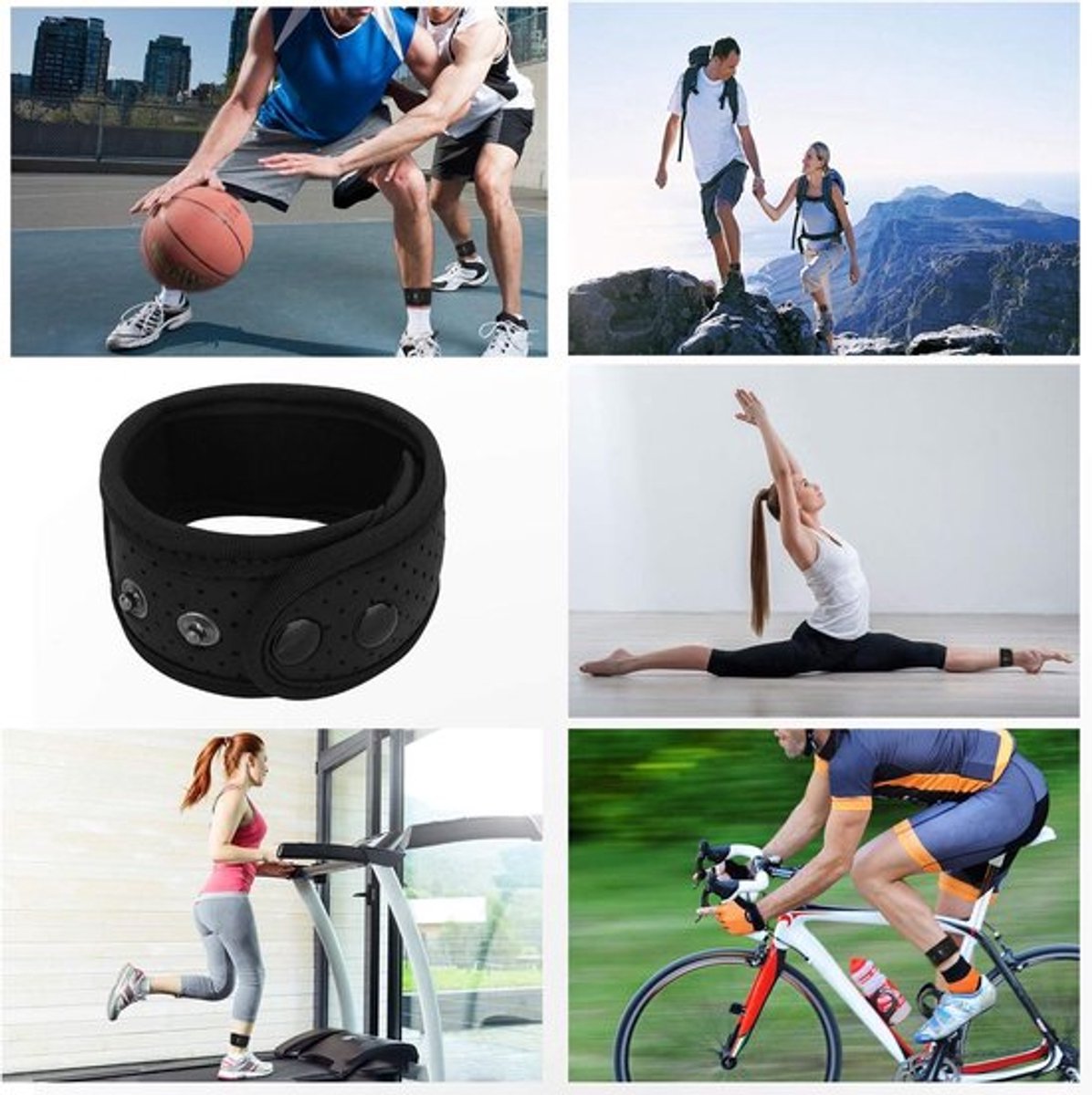 Zweetbestendige Enkelband voor Fitbit Inspire, Charge en Vivosmart - 2-Pack Verstelbare Fitness Tracker Band met Mesh Pouch - Zwart thumbnail 4