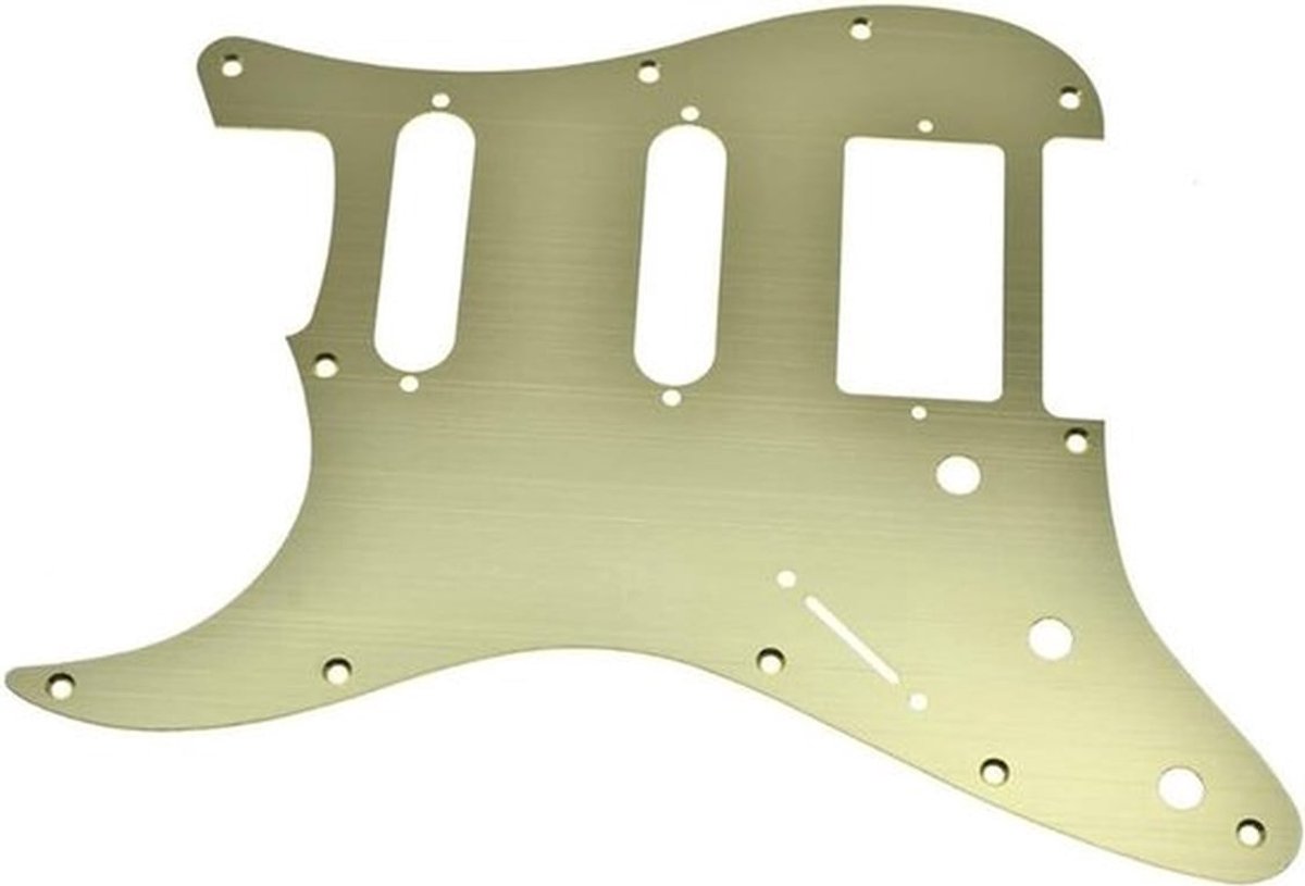 Moderne 11-Hole Aluminium Anodized Strat HSS Gitaar Pickguard Scratch Plate voor Amerikaanse en Mexicaanse Stratocaster in Goud - Duurzaam en Stijlvol Accessoire
