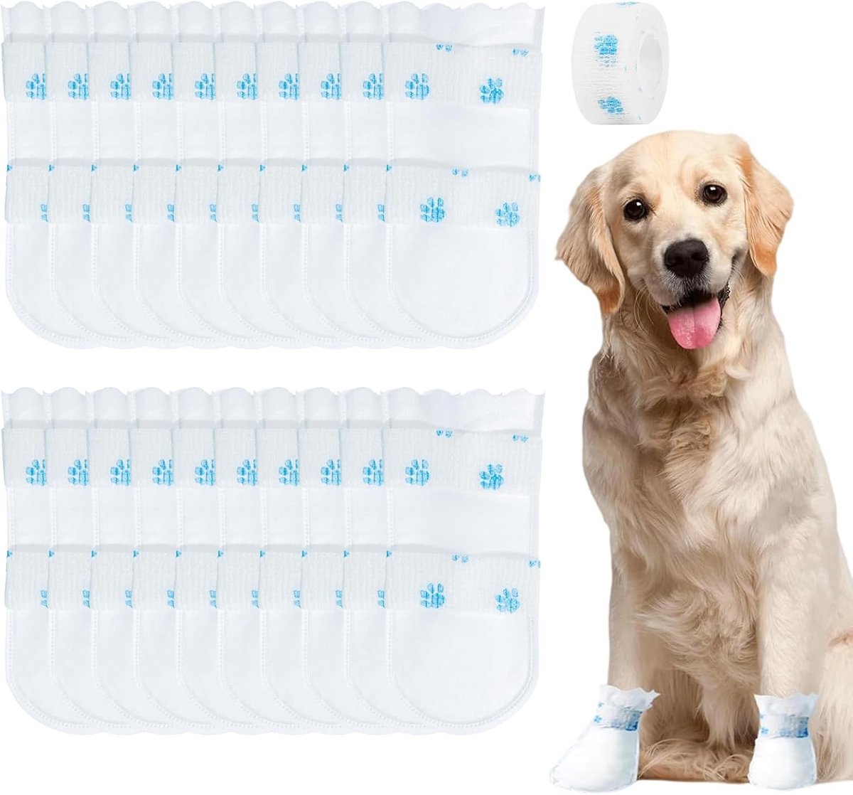 Verwisselbare hondenlaarzen, 20 stuks waterdichte hondenboots voor gewonde poten, beschermende sokken voor binnen en buiten, voorkomt likken en biedt comfort
