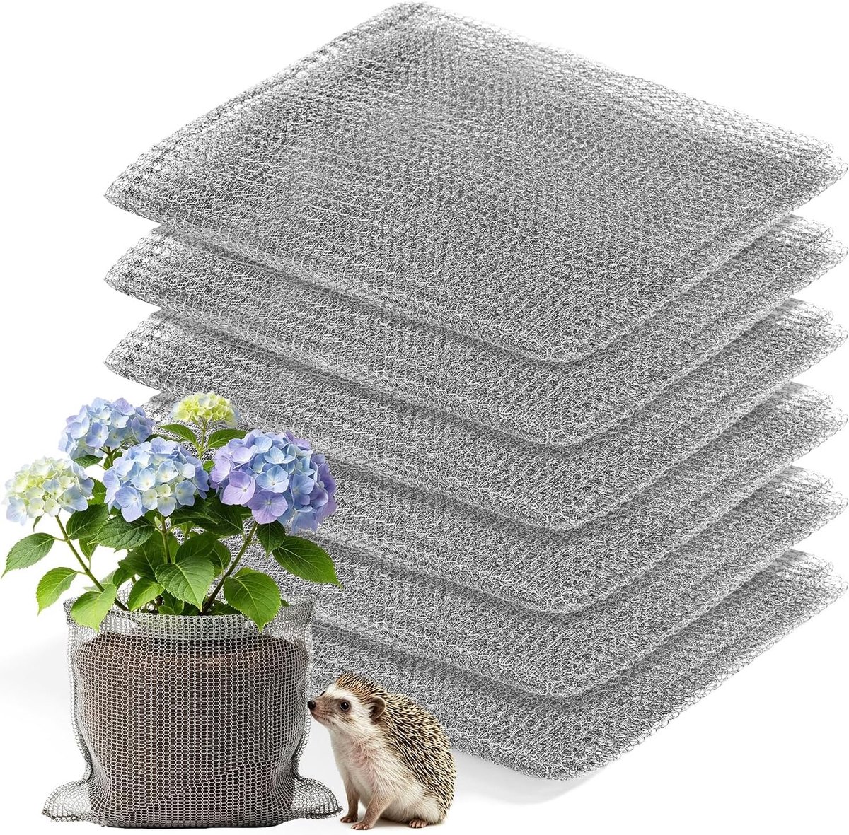 Plantwortelbeveiliging, Roestvrij Staal, Herbruikbaar en Veilig, Bescherming tegen Vole, 4 Stuks, Duurzaam en Corrosiebestendig