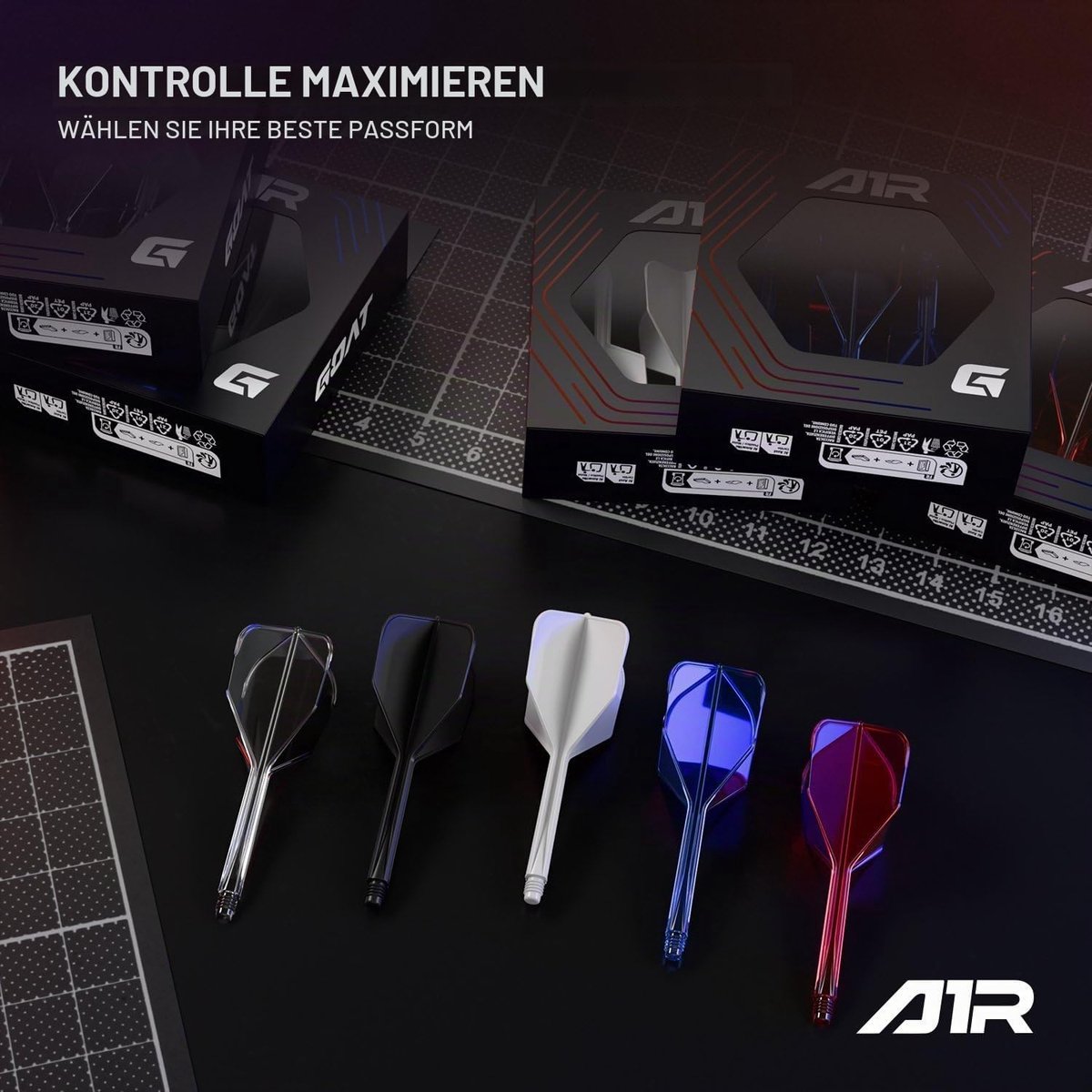 Dart Flights - Kunststof, Standaard 6, Inbetween, Set van 3