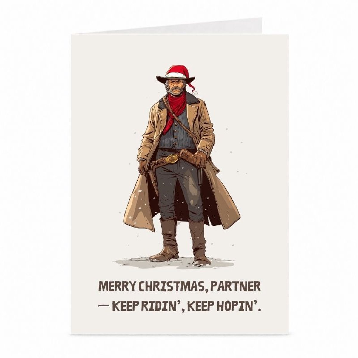 Cowboy - Kerstkaart - JustTheCardGuy - A6 met envelop