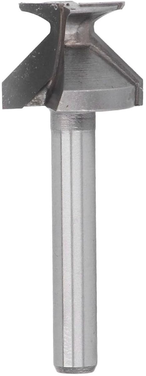 Bovenfrees Bit voor Houtbewerking, 1/4 Inch Schacht, Ideaal voor Bochten en Tong en Groef, Carbid Tip V-Vormige Frees