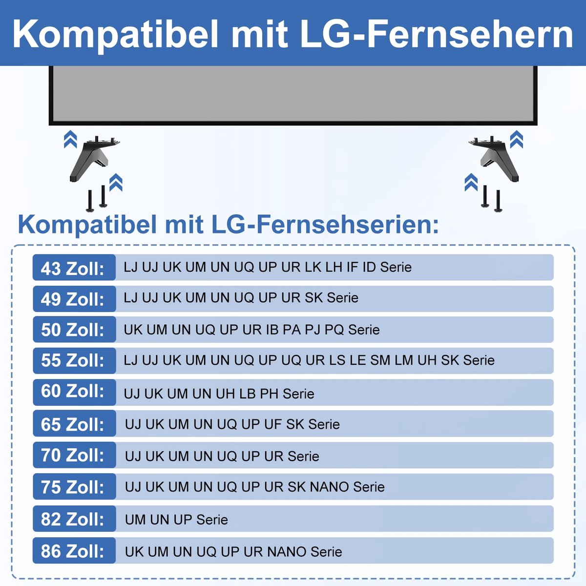 LG schroevenset voor TV-standen, inch en tv-poten - ShopVlot