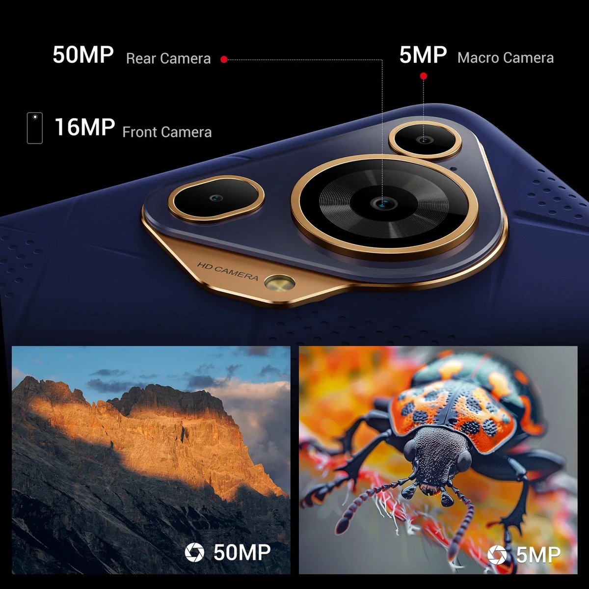 Smartphone Orange 256 GB ROM 8 GB RAM Android 14 6.88 Inch IPS Display 50 MP Camera 5G Mobiele Telefoon