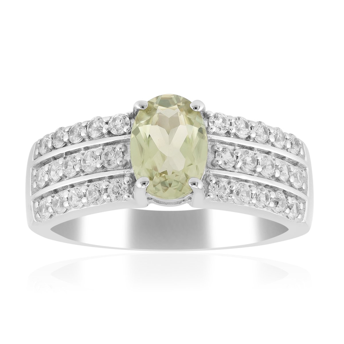 Cavill - Zilveren ring met 0,765 ct Kleurwisselende Diaspoor - 925 Sterling Zilver gerhodineerd - 30 Zirkonia's totaal 0,561 ct - Tijdloos & Elegant
