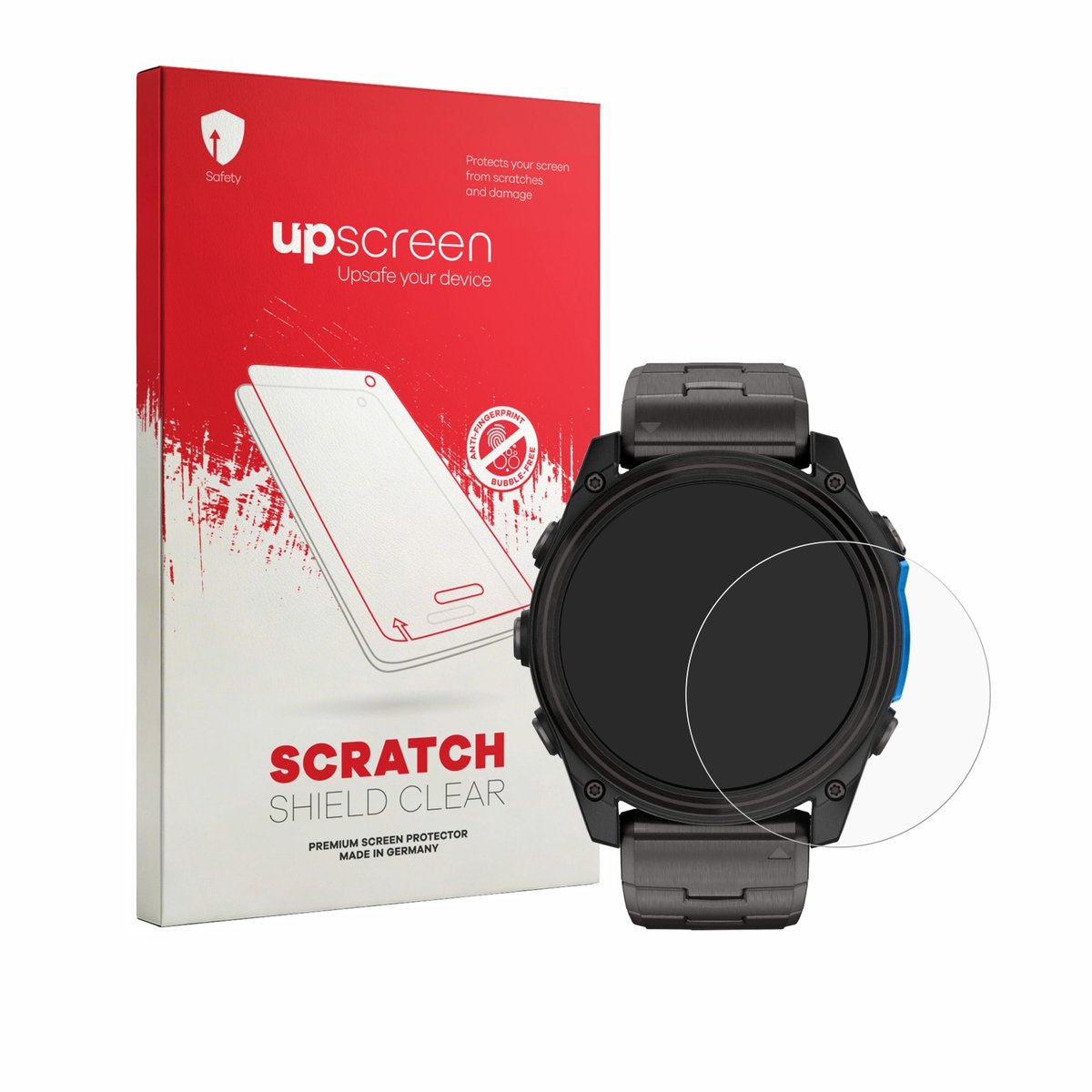 upscreen - Screenprotector voor Garmin D2 Mach 2 (51 mm) - Folie Beschermfolie transparant