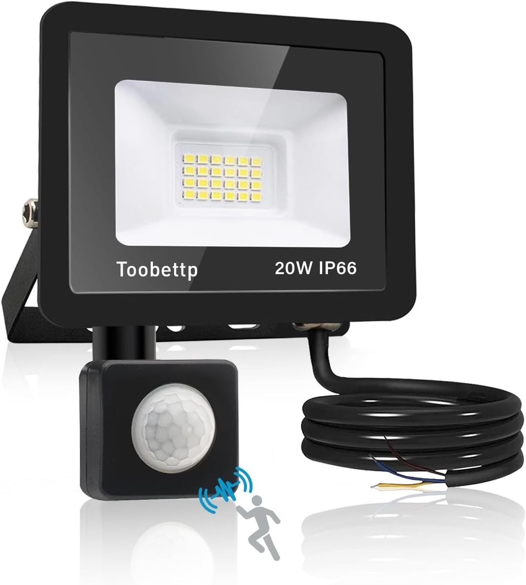 Led-spot voor buiten - Koud wit - 20 W - Met Bewegingsmelder - Voor Buitenverlichting