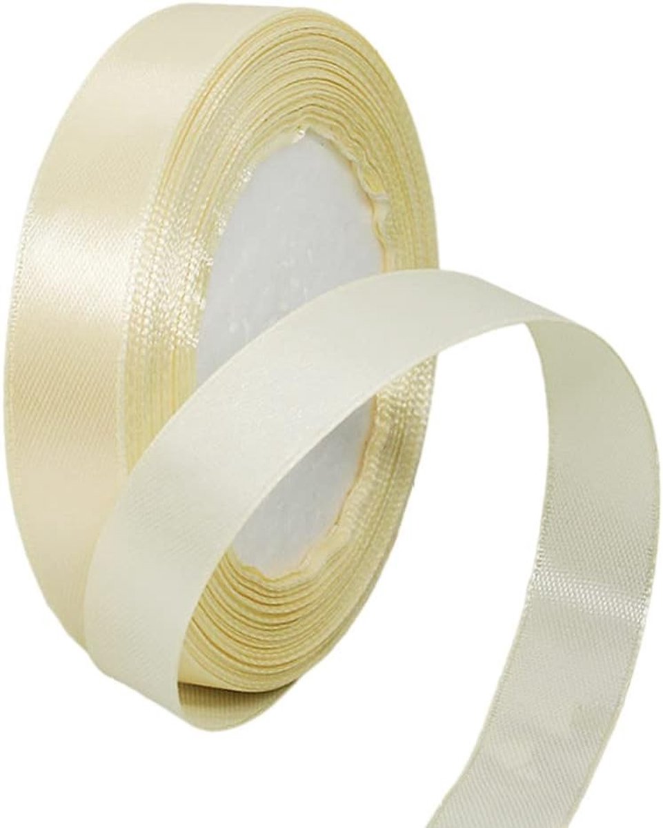 Elegante 15mm ivoorkleurige lint voor cadeauverpakking, decoratie, bruidsaccessoires en ambachten - 22m satijnen strik voor elke gelegenheid