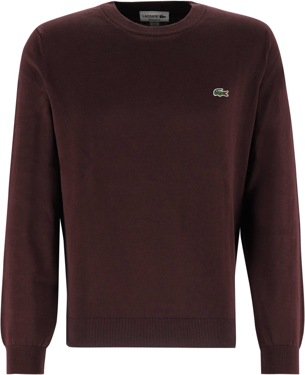 Lacoste herentrui katoen O-hals diep donkerrood
