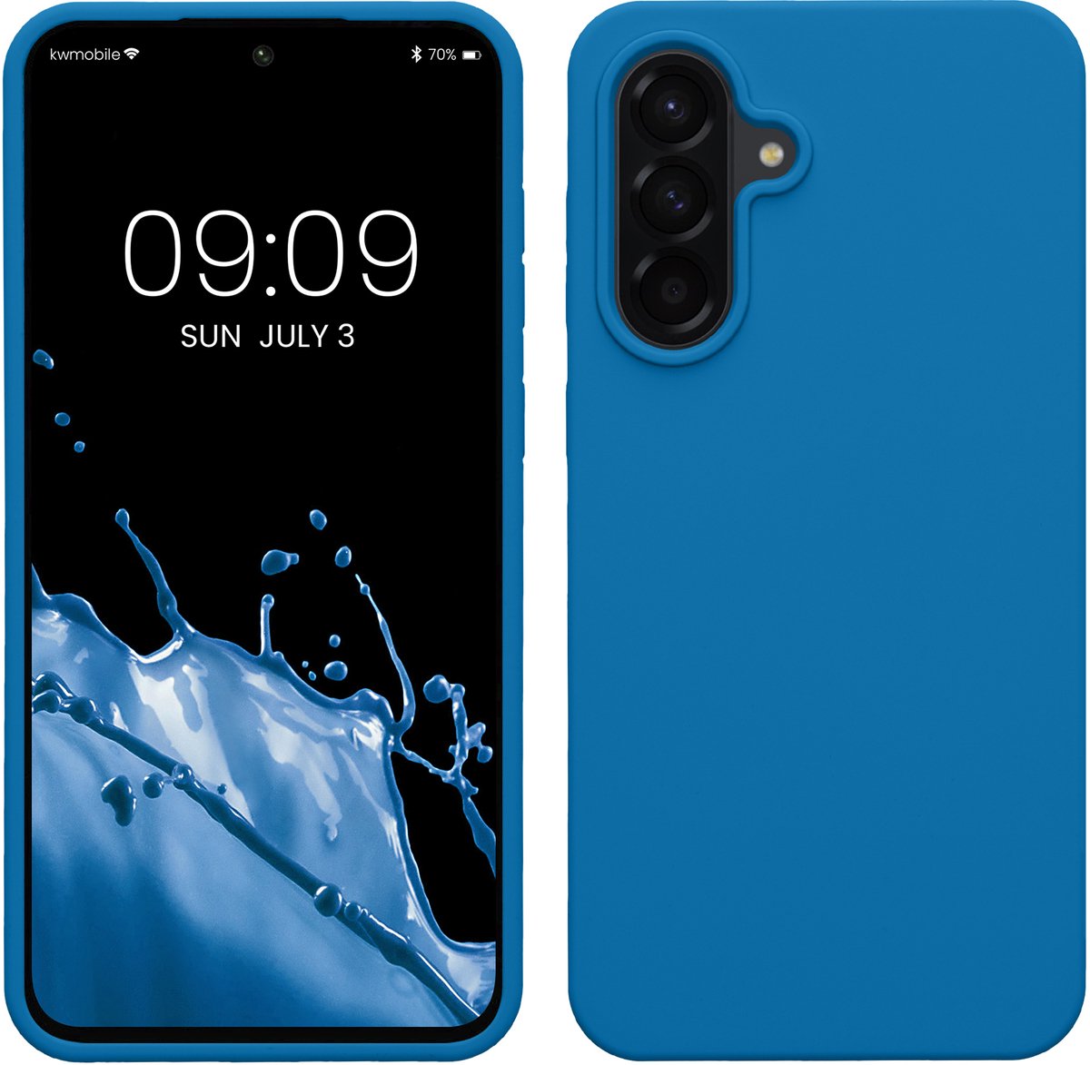kwmobile telefoonhoesje geschikt voor Samsung Galaxy A56 5G - Hoesje met siliconen coating - Smartphone case in rifblauw