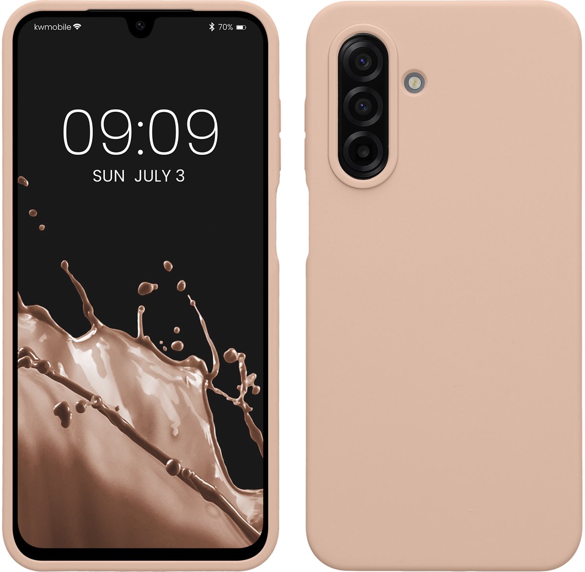 kwmobile telefoonhoesje geschikt voor Samsung Galaxy A17 4G / 5G - Hoesje met siliconen coating - Smartphone case in kokosmelk