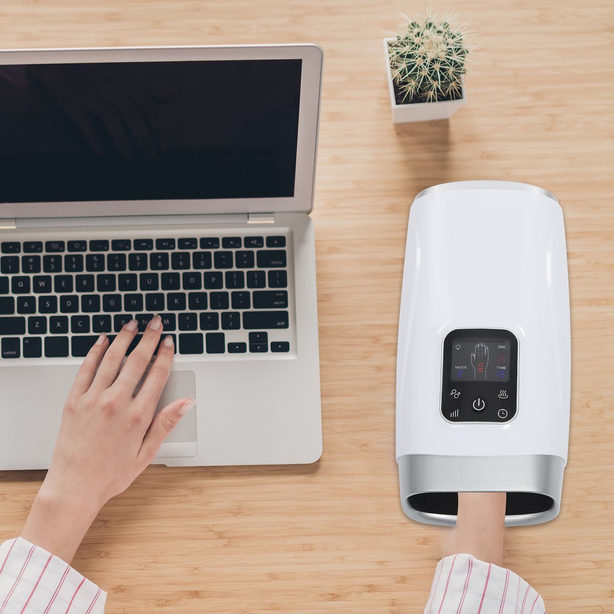 Handmassageapparaat Draadloos - Ivoor - 8W Vermogen - ABS Materiaal - Voor Handpijn En Vermoeidheid