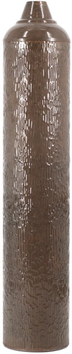 Metalen vaas striped pink stone