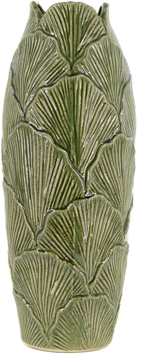 Aardewerk vaas Sculpt L groen
