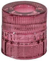 Glazen kaarsenstandaard roze