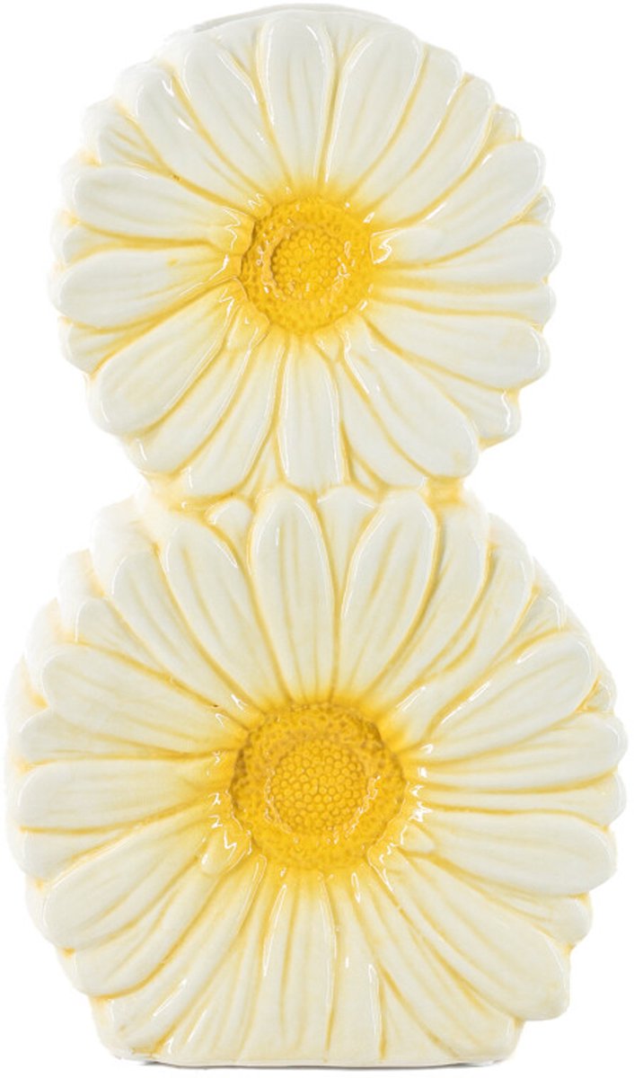 Aardewerk vaas Daisies