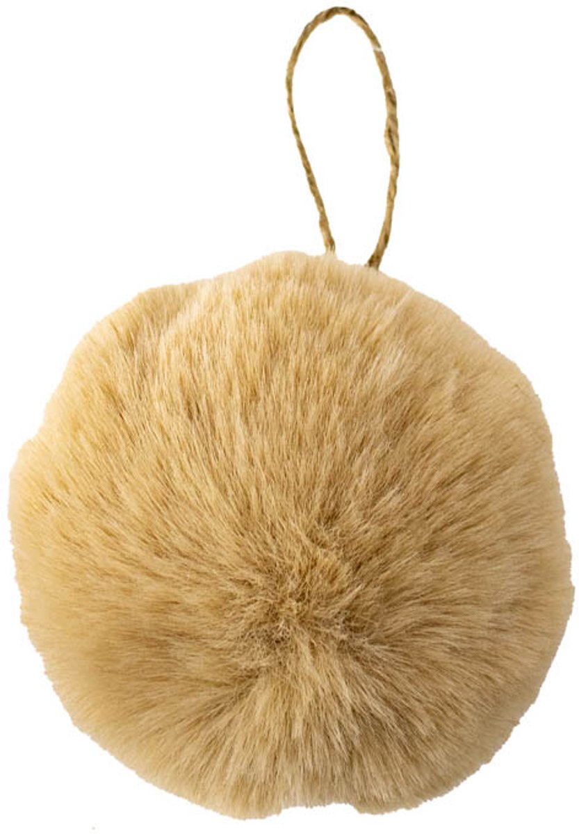 Fluffy bal hangend taupe 7cm