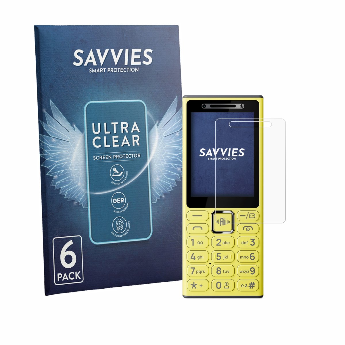 Savvies - Screenprotector voor Nokia 200 4G - Folie Beschermfolie transparant 6 Stuks