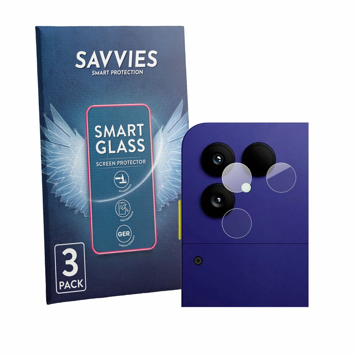 3 Stuks Savvies Screenprotector - geschikt voor Fairphone 6 Plus (ALLEEN Camera) - beschermfolie glas transparant