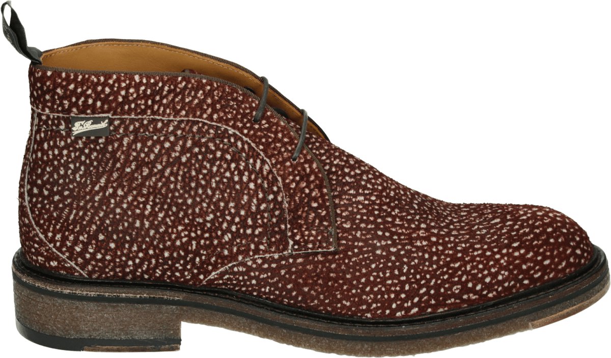 Floris van Bommel - DE TANKER 07.12 - Vrije tijd half-hoogHeren veterschoenHeren sneakers - Kleur: Rood - Maat: 46