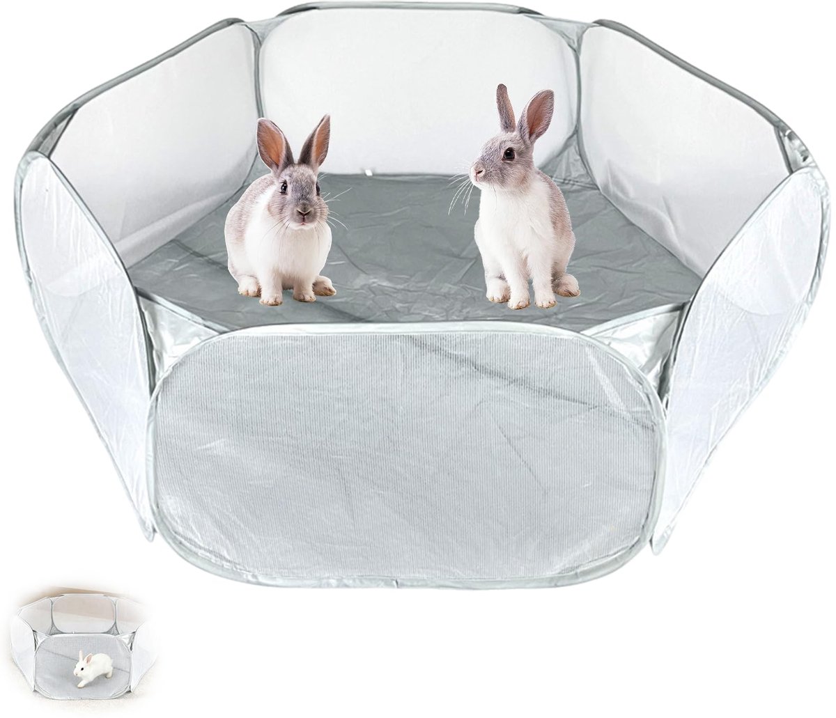 Kleintierloopstall, Vouwbaar en Draagbaar voor Meerschweinchen, Hamsters en Konijnen
