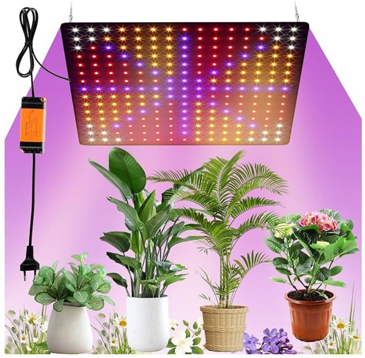 LED-plantverlichting Kweeklamp 225 LED-kralen rood/blauw/wit licht