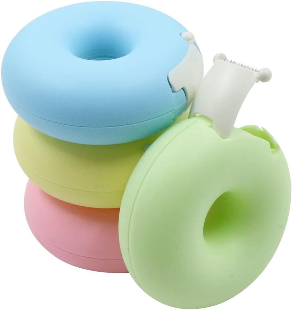 Plakbandrolhouder - Roze - 7,7 x 7,7 x 3 cm - Met Snijblad - Voor School, Thuis en Kantoor