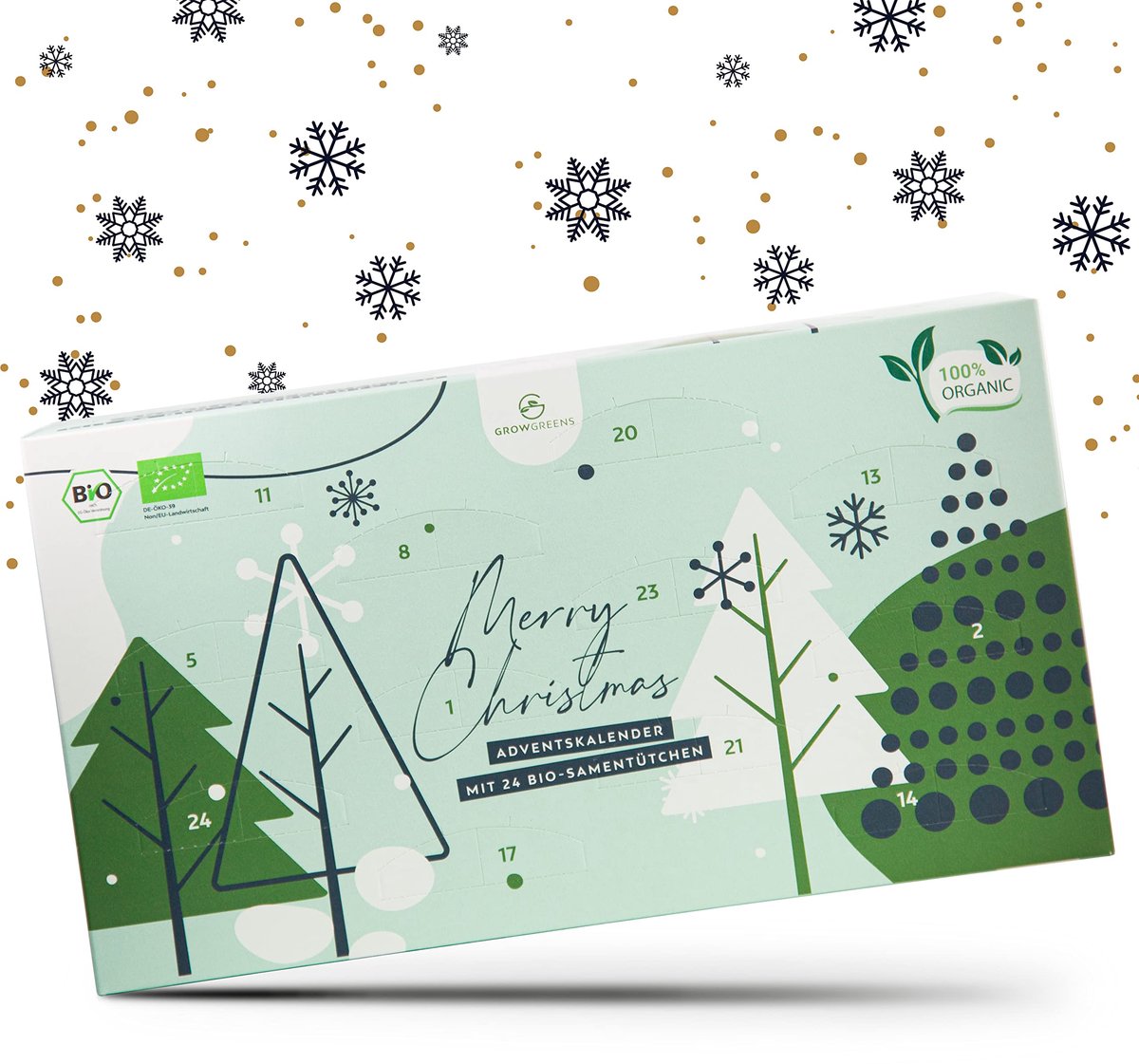 Famanu – zaad adventskalender 2025 met 24 verschillende groentesoorten, duurzame kerstkalender voor hobbytuiniers