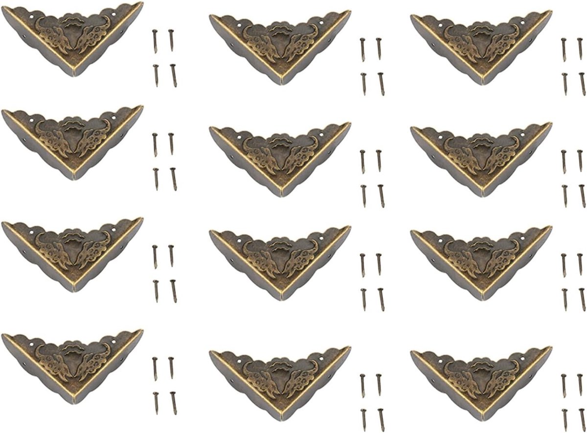 Eckenschutz in Vintage Bronze voor Houten Randen - 12 Stuks Decoratieve Hoekbeschermers met Stijl en Functionaliteit