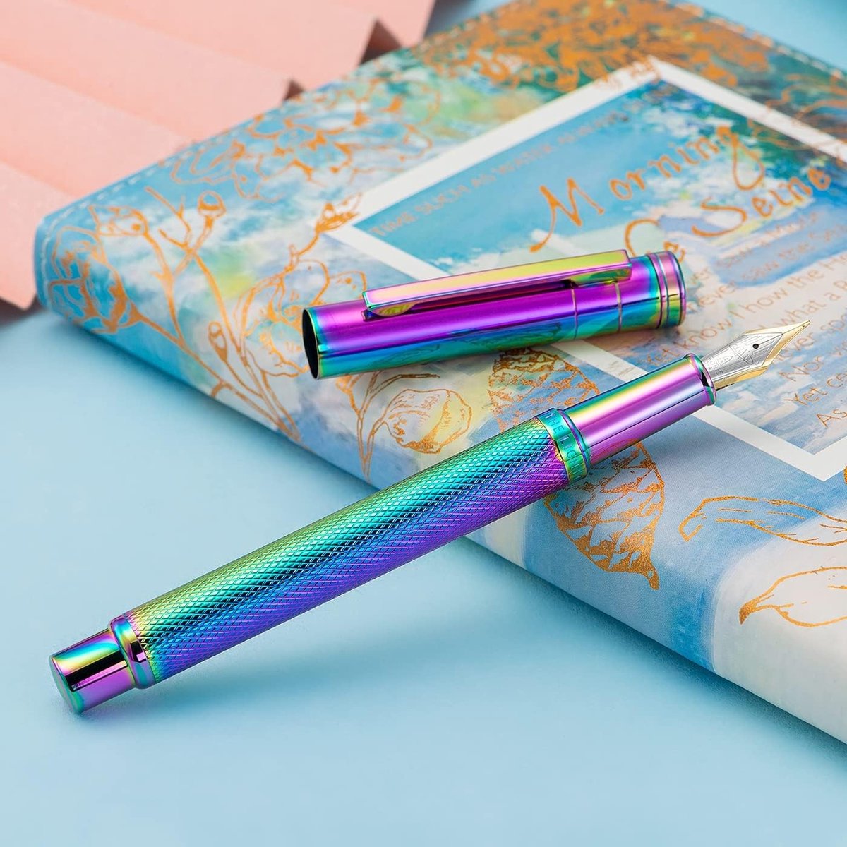 Elegante vulpen met lange iridium nib en converter, inclusief metalen opbergdoos - Perfect voor schrijfliefhebbers en cadeau's