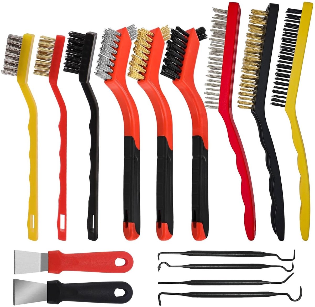 Kleine Draadborstel Set - Multi-kleur - 17 cm - Professionele Reinigingsborstels voor Diverse Oppervlakken