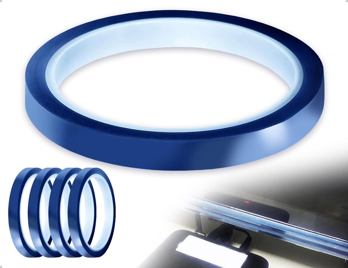 Hittebestendige thermische beschermtape voor elektronica, doe-het-zelf projecten en mechanische toepassingen - 4 rollen blauw