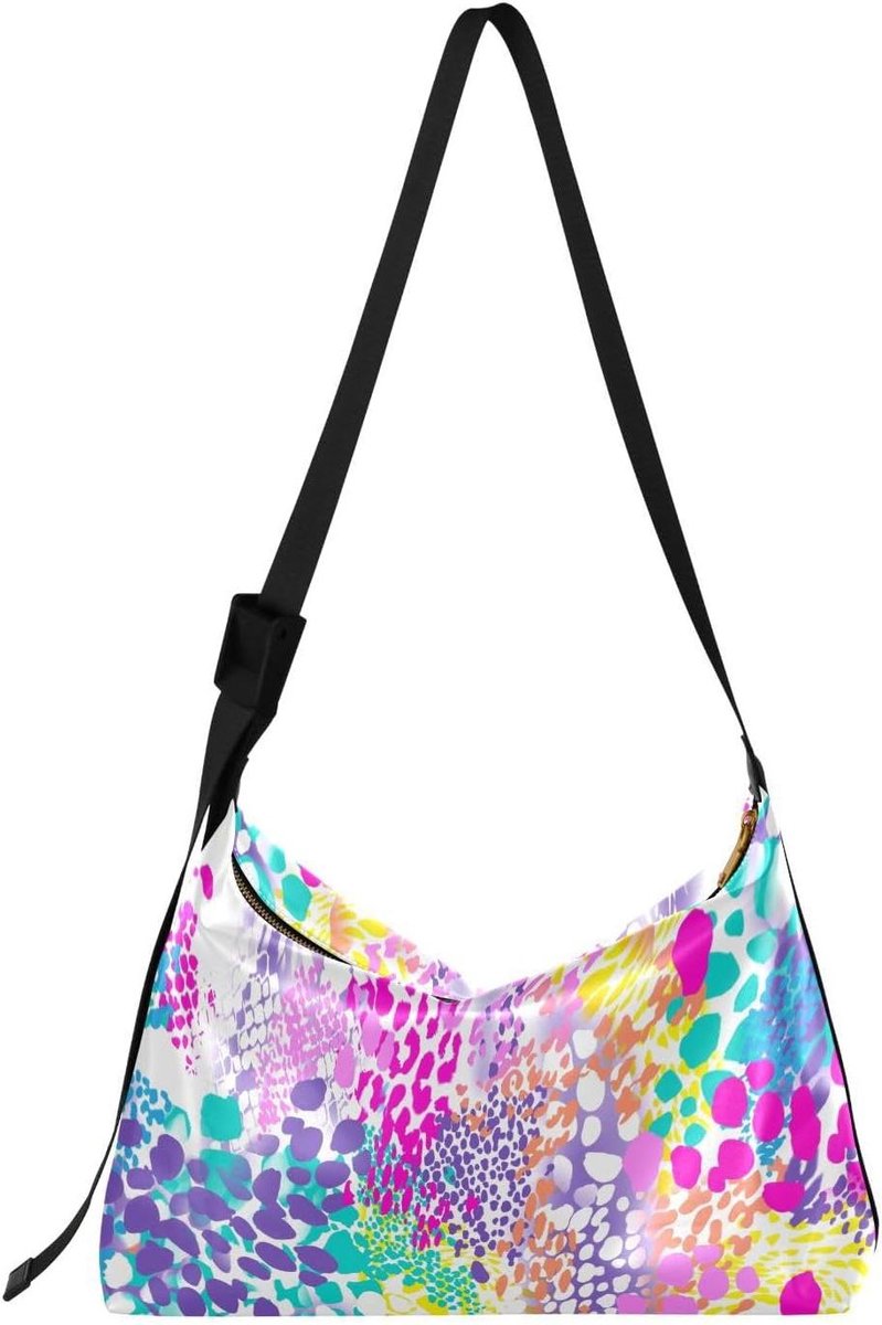 Dames Schoudertas - Crossbody Tas - Dagelijks Gebruik - Abstract Dierenpatroon - 37 cm - Veelkleurig
