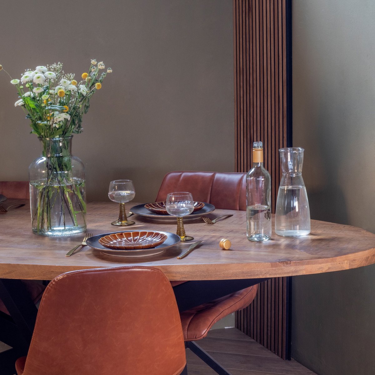Giga Meubel Eettafel Mansour - Naturel Hout - 240x100x76cm