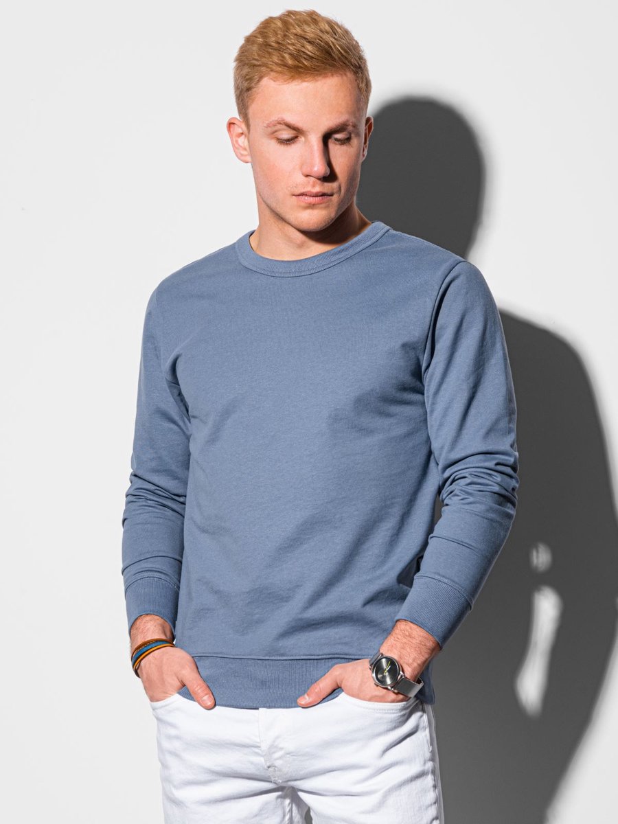Ombre - Heren Sweater - Lichtblauw - Zachte Stof - Ronde Hals