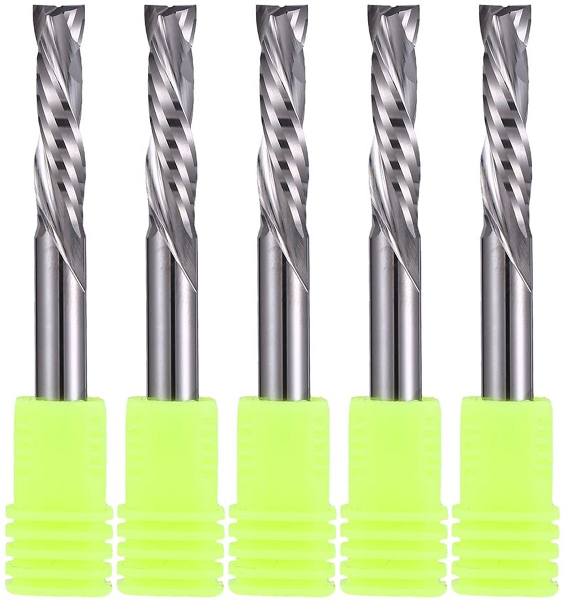 5-delige Carbide Compression Cutter Set voor CNC Freesmachine - 6mm Schacht, 25mm Snijlengte, Ideaal voor Houtbewerking en Precisiefrezen