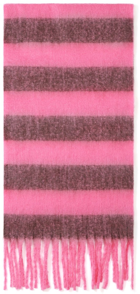 Wintersjaals met strepen, casual, polyester, dagelijkse accessoires - Roze