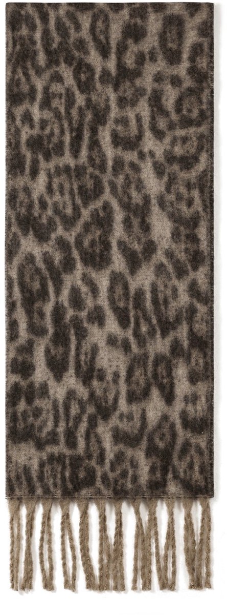 Wintersjaals met bloemenprint, casual, polyester, dagelijkse accessoires - Kameel