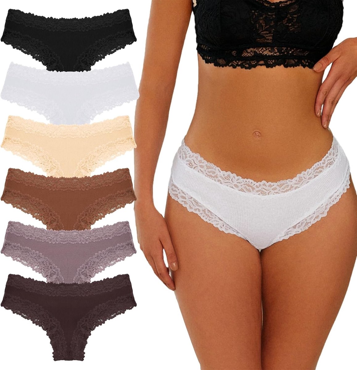 Lace Sexy Ondergoed voor Dames - Zachte en Comfortabele Hipster Boxers met Kant en Perfecte Pasvorm