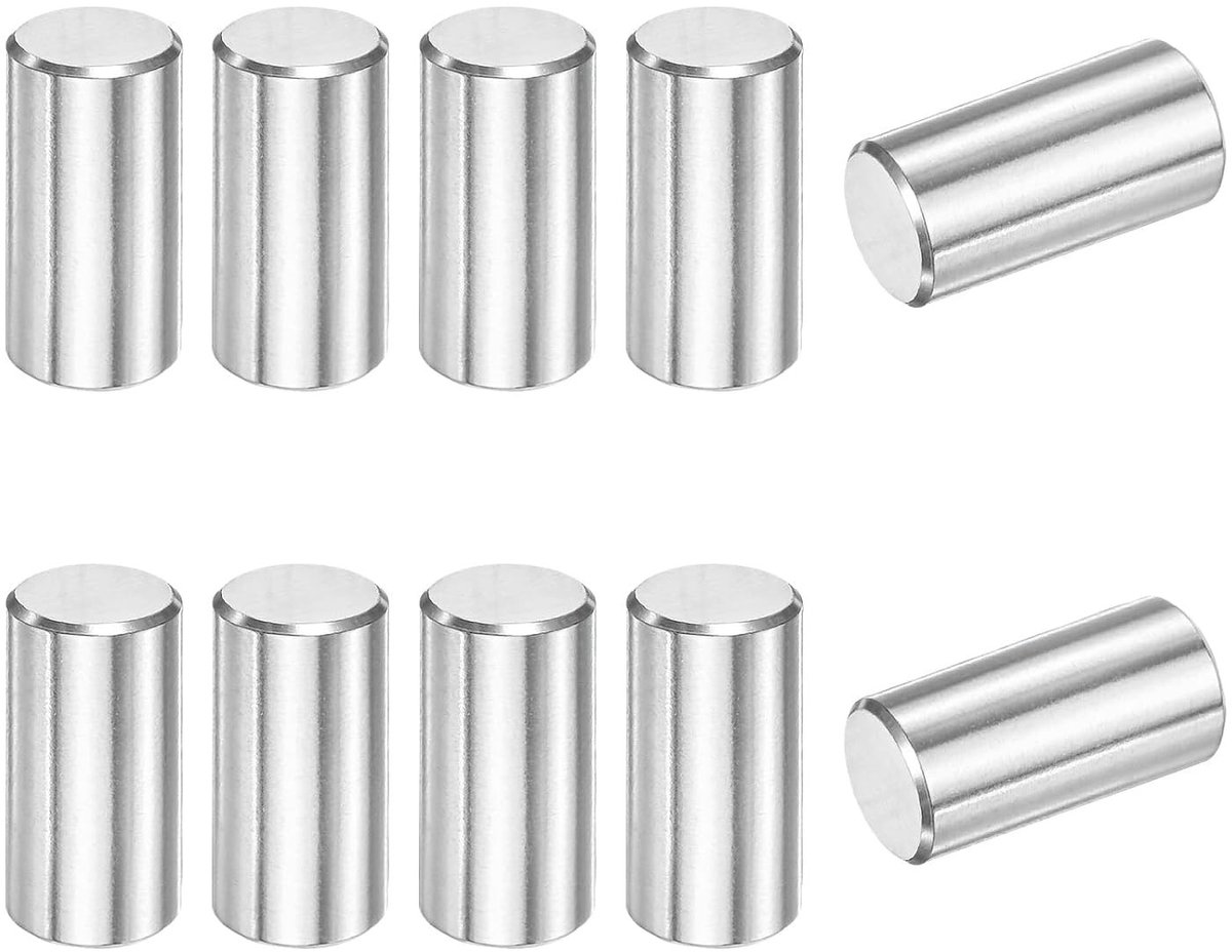 10 stuks 316 roestvrijstalen bevestigingspinnen voor metalen en houten projecten, 8 x 18 mm, cilindrische planksteunpennen voor stevige bevestiging en duurzaamheid