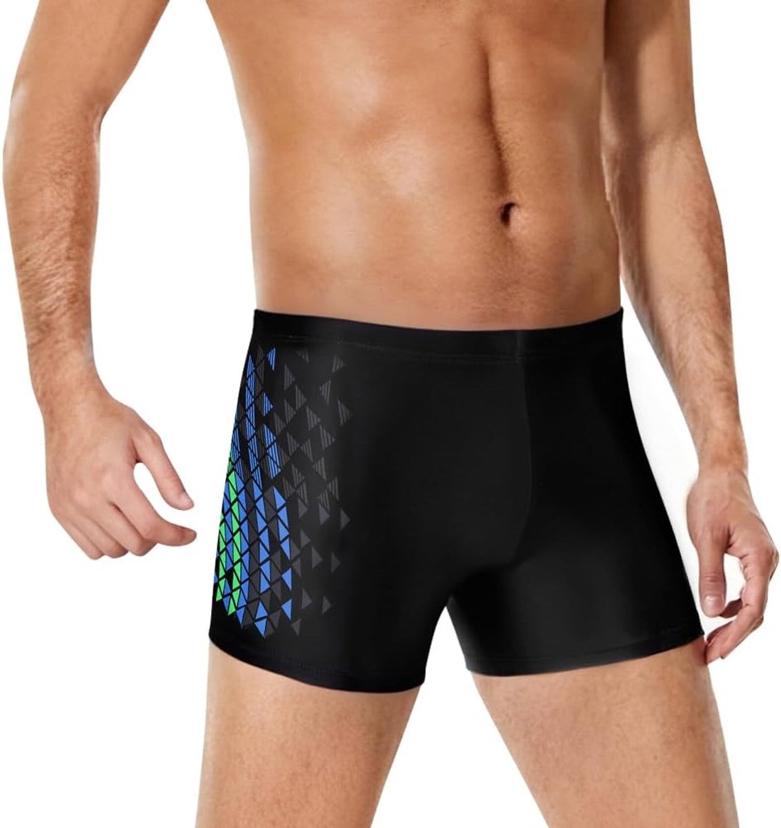 Korte Zwemshorts voor Mannen, Strakke Trekkoord Zwemshorts, Chloorbestendige Zwemkleding voor Training en Vakantie, Ideaal voor Zomeractiviteiten