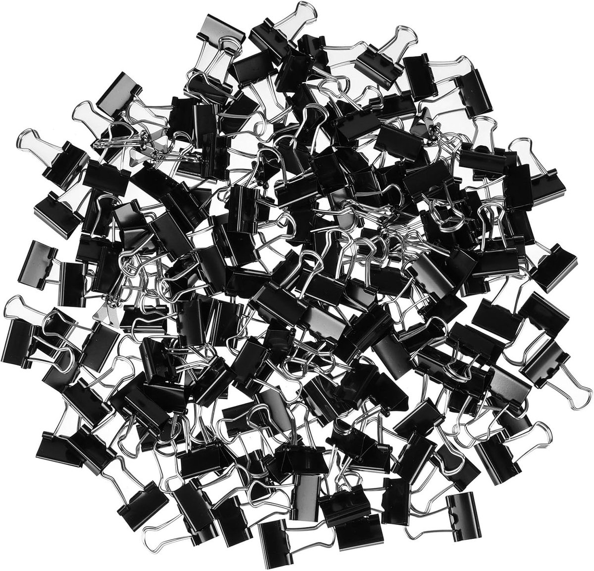 150 Stuks Vouwklemmen 19mm - Metalen Paperclips, Binderclips en Multifunctionele Klemmen voor Documenten, Notities en Kantoorbenodigdheden