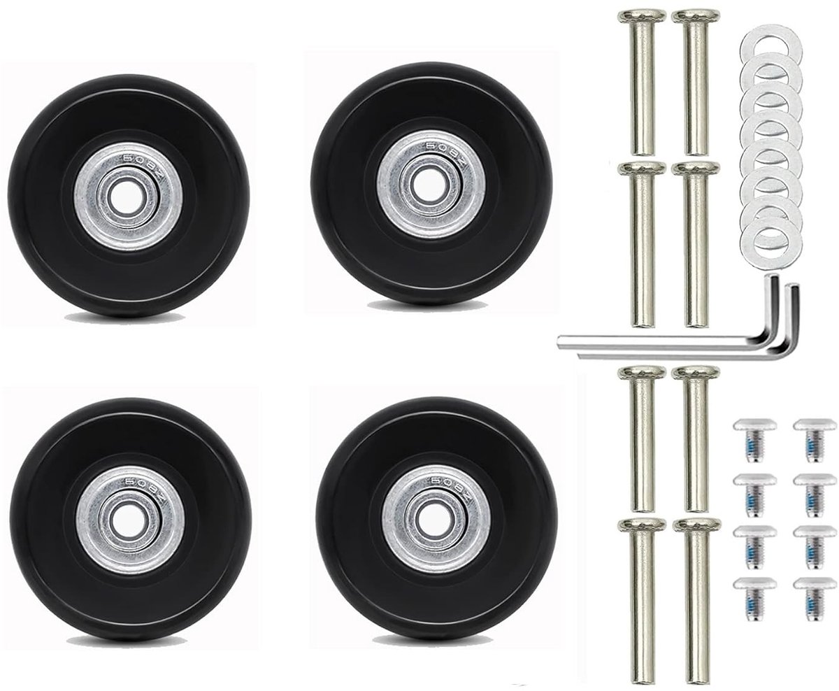 Set van 4 Vervangwielen voor Koffers, Universele 50mm x 18mm Trolley Wielen, Duurzame Vervangende Wielen voor Bagage en Reisaccessoires