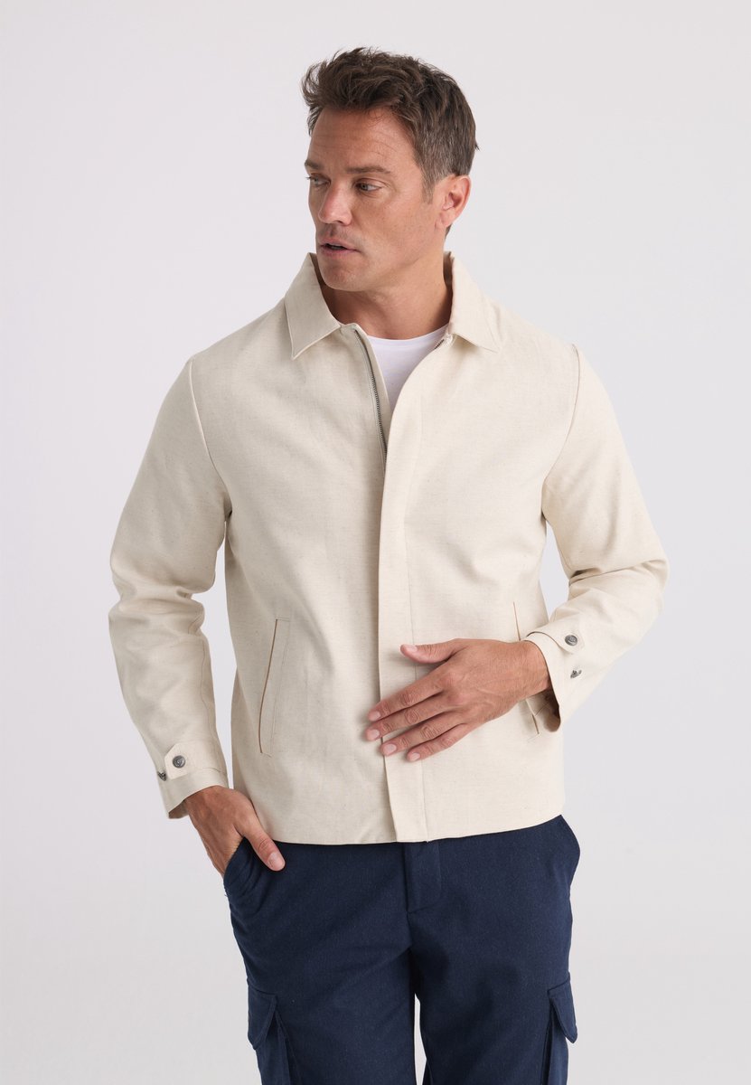 Felix Hardy Jas Van Katoen-Linnen Mix Heren Beige - S