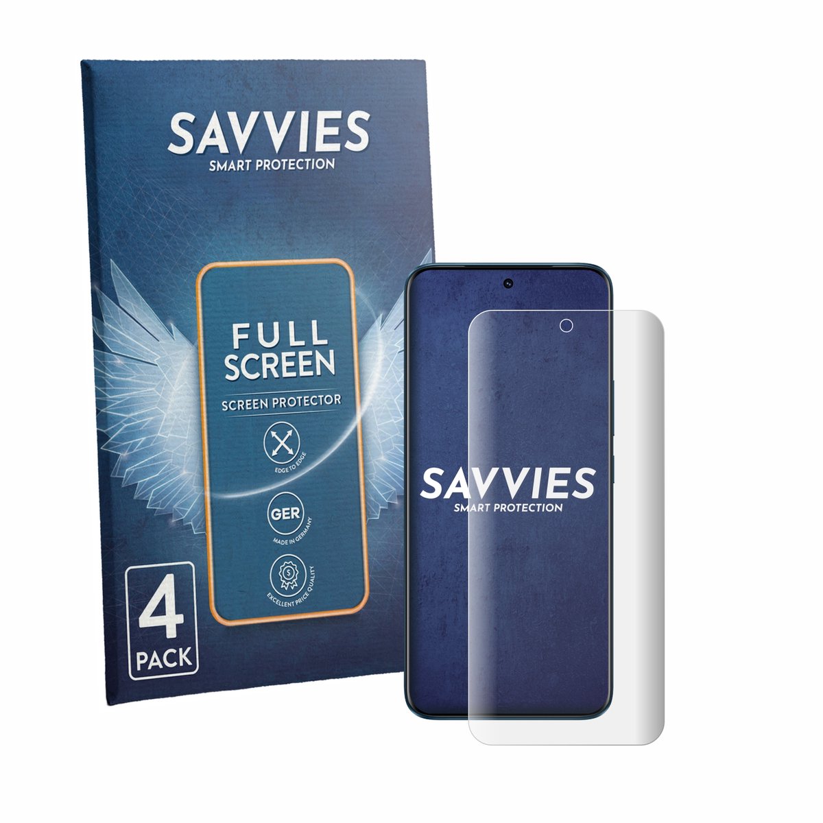Savvies - Screenprotector voor Vivo S2 - Folie Beschermfolie transparant volledig dekking 4 Stuks